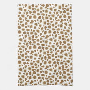 Leopard Print - Taupe Tan en White Theedoek