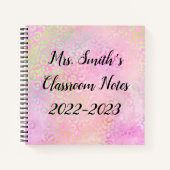 Leopard print terug naar schoolmonogram Notitieboe Notitieboek (Voorkant)