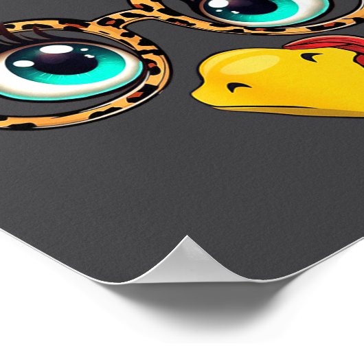 Leopard Print Thanksgiving Funny Turkey Face Gles  (Hoek)