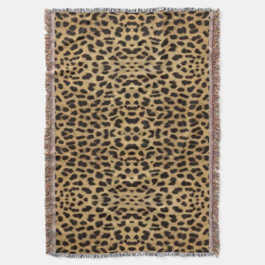 Leopard Print Throw Blanket Deken (Voorkant Verticaal)