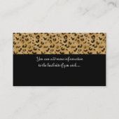 Leopard Print Topper Visitekaartje (Achterkant)