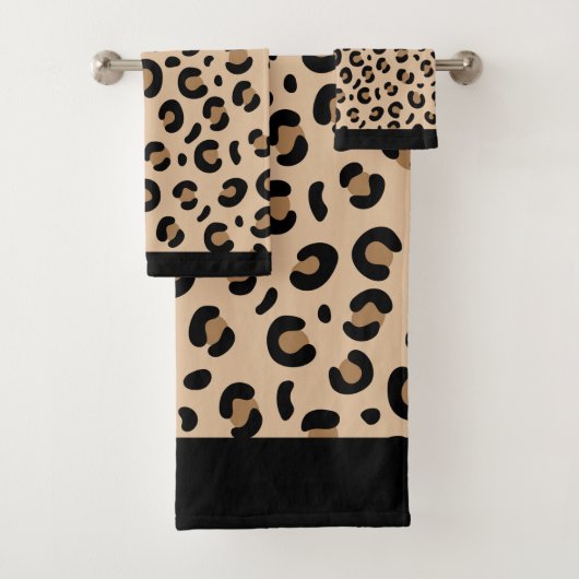Leopard Print Towel Set Bad Handdoek (Insitu)