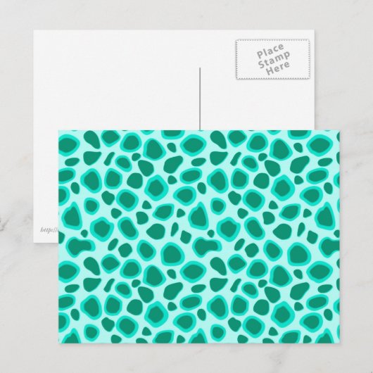 Leopard Print - Turquoise en Aqua Briefkaart (Voorkant / Achterkant)