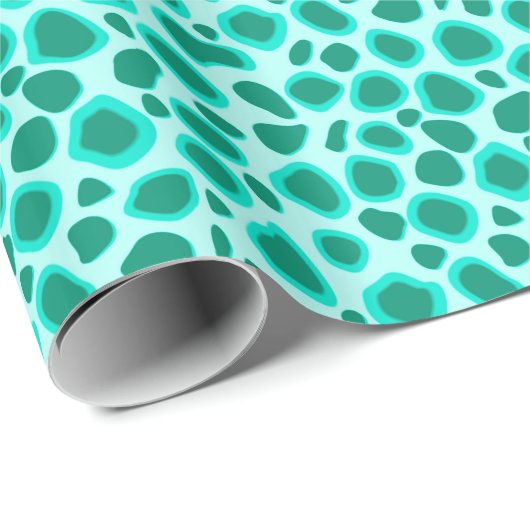 Leopard Print - Turquoise en Aqua Cadeaupapier (Rol Hoek)