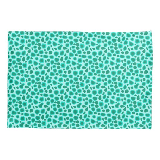 Leopard Print - Turquoise en Aqua Kussensloop (Achterkant)
