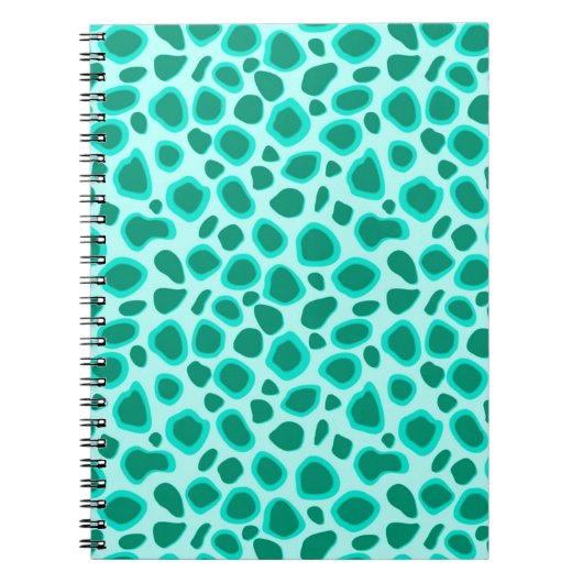 Leopard Print - Turquoise en Aqua Notitieboek (Voorkant)