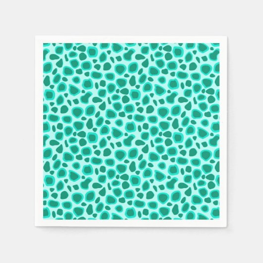 Leopard Print - Turquoise en Aqua Servet (Voorkant)