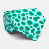 Leopard Print - Turquoise en Aqua Stropdas (Opgerold)