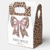 Leopard Print Twee Wild Bow 2e verjaardag Bedankdoosjes (Geopend)