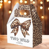 Leopard Print Twee Wild Bow 2e verjaardag Bedankdoosjes