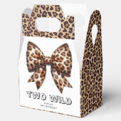 Leopard Print Twee Wild Bow 2e verjaardag Bedankdoosjes (Geopend)