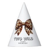Leopard Print Twee Wild Bow 2e verjaardag Feesthoedjes (Voorkant)