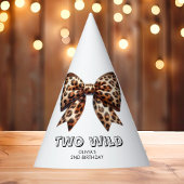 Leopard Print Twee Wild Bow 2e verjaardag Feesthoedjes
