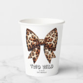 Leopard Print Twee Wild Bow 2e verjaardag Papieren Bekers (Achterkant)