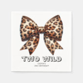 Leopard Print Twee Wild Bow 2e verjaardag Servet (Voorkant)