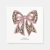 Leopard Print Twee Wild Bow 2e verjaardag Servet (Voorkant)