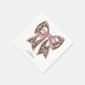 Leopard Print Twee Wild Bow 2e verjaardag Servet (Hoek)