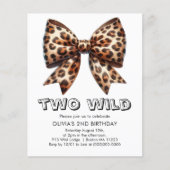 Leopard Print Twee Wild Bow Uitnodiging 2e Verjaar (Voorkant)