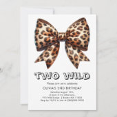 Leopard Print Twee Wild Bow Uitnodiging 2e Verjaar (Voorkant)