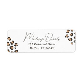 Leopard Print Verjaardag Retouradres Etiket