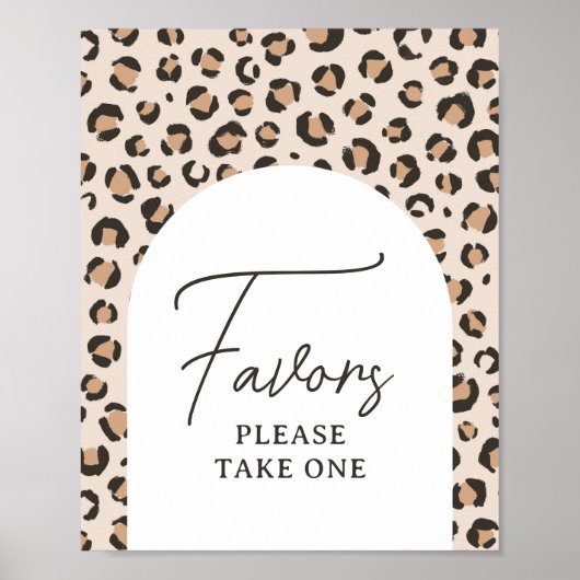 Leopard Print Verjaardagsfeestje Favorieten Sign (Voorkant)