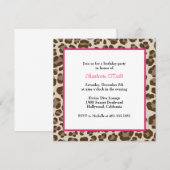 leopard print verjaardagsfeestje kaart (Voorkant / Achterkant)