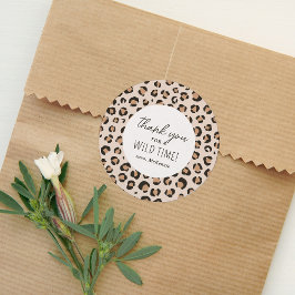 Leopard Print Verjaardagsfeestje Ronde Sticker