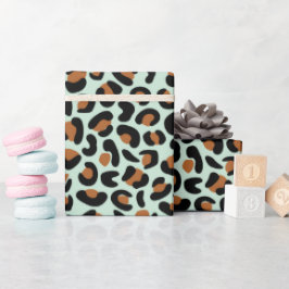 Leopard Print Verloving Gifts Menthol Naadloos Cadeaupapier