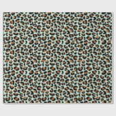 Leopard Print Verloving Gifts Menthol Naadloos Cadeaupapier (Vlak)
