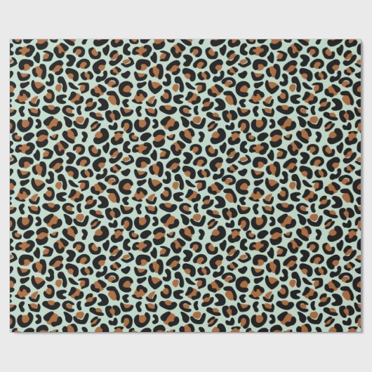 Leopard Print Verloving Gifts Menthol Naadloos Cadeaupapier (Vlak)