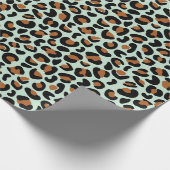 Leopard Print Verloving Gifts Menthol Naadloos Cadeaupapier (Hoek)