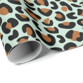 Leopard Print Verloving Gifts Menthol Naadloos Cadeaupapier (Rol Hoek)