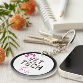 Leopard Print Vet Tech Stethoscoop Sleutelhanger (Voorkant Rechts)