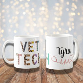 Leopard Print Vet Tech Stethoscope met naam Koffiemok