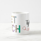 Leopard Print Vet Tech Stethoscope met naam Koffiemok (Center)