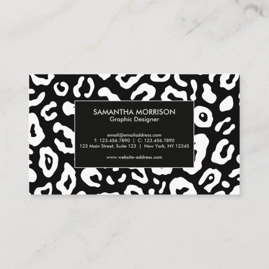 Leopard Print Visitekaartje (Achterkant)
