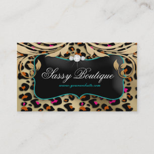 Leopard Print Visitekaartje Beige Swirls Jewells B