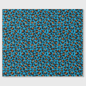 Leopard Print voor Housewarming Gift Blauw Naadloo Cadeaupapier (Vlak)