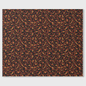 Leopard Print voor Thanksgiving Brown Naadloos Cadeaupapier (Vlak)