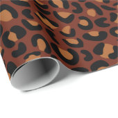 Leopard Print voor Thanksgiving Brown Naadloos Cadeaupapier (Rol Hoek)