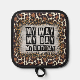 Leopard print voor verjaardagsfeestje pannenlap