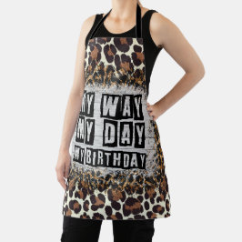 Leopard print voor verjaardagsfeestje schort