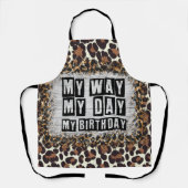 Leopard print voor verjaardagsfeestje schort (Voorkant)