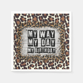 Leopard print voor verjaardagsfeestje servet
