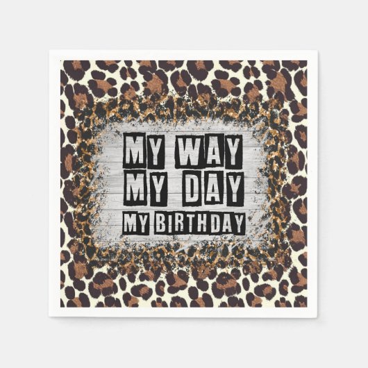 Leopard print voor verjaardagsfeestje servet (Voorkant)
