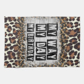 Leopard print voor verjaardagsfeestje theedoek (Horizontaal)
