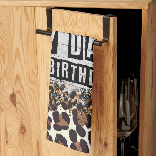Leopard print voor verjaardagsfeestje theedoek (Derde Gevouwen)