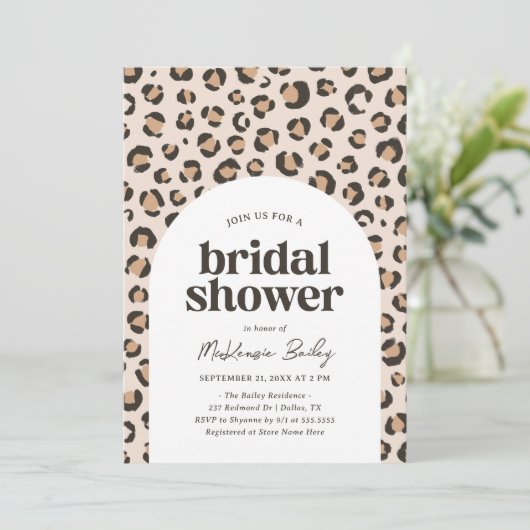 Leopard Print Vrijgezellenfeest Kaart (Staand voorkant)