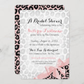 Leopard Print Vrijgezellenfeest Roze strik Kaart (Voorkant / Achterkant)