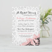 Leopard Print Vrijgezellenfeest Roze strik Kaart (Staand voorkant)